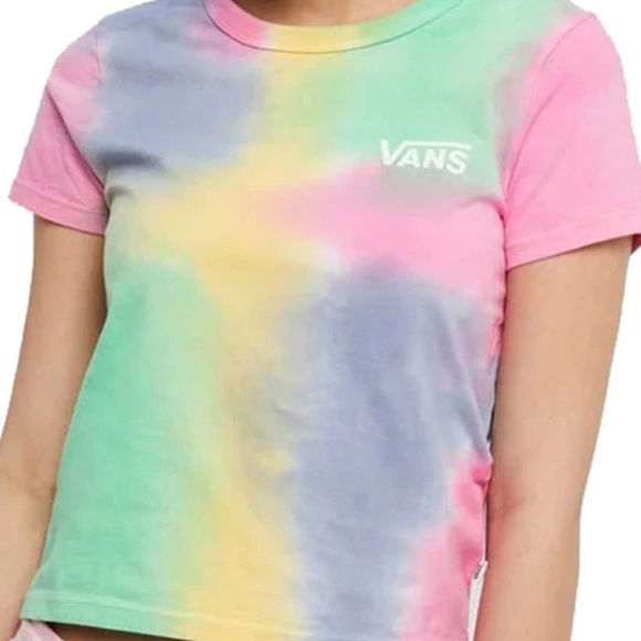 Vans Ladies Unique Tie Dye Short Sleeve Tee Shirt - Picture 1 of 10